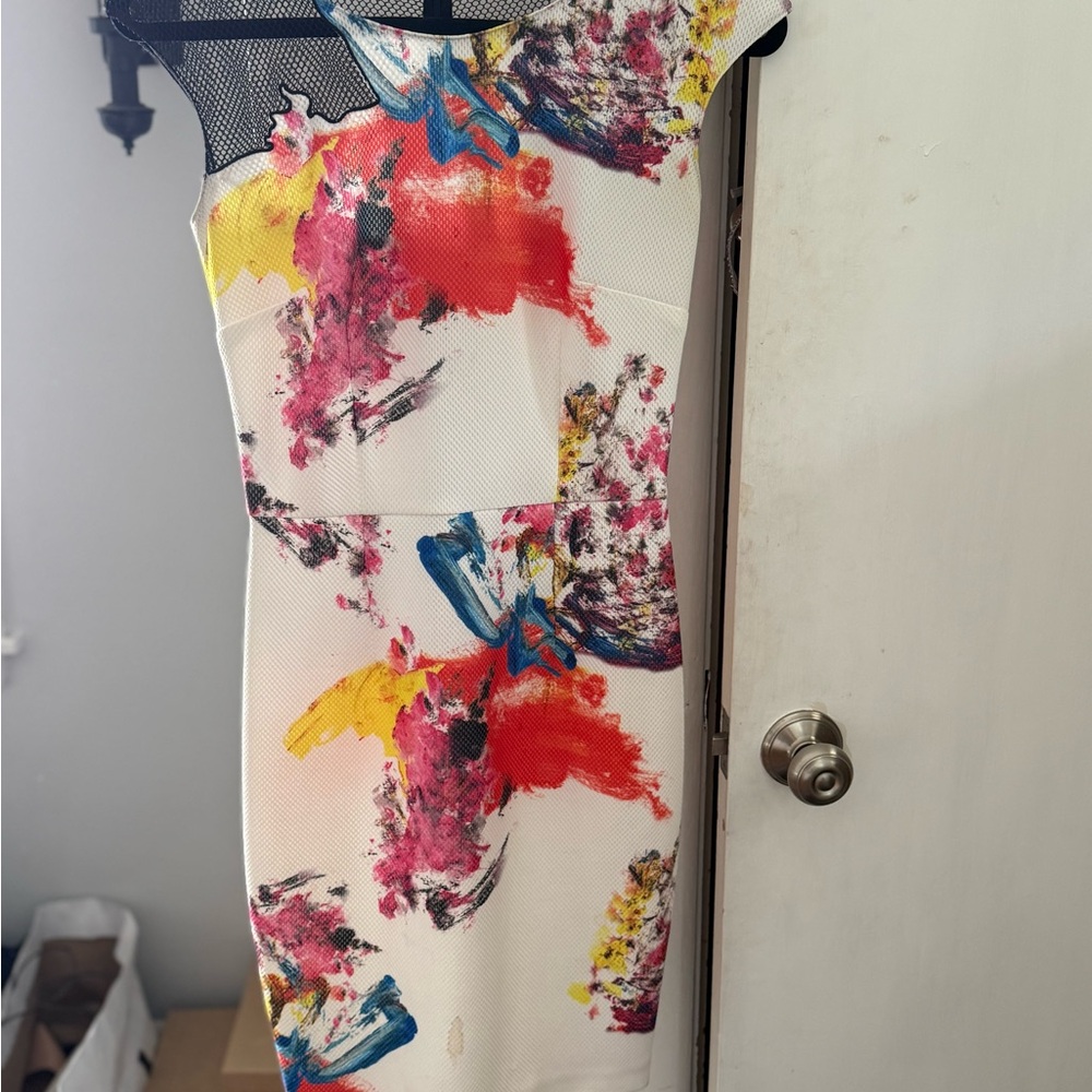 Sachin + Babi Colorful Abstract Midi Dress